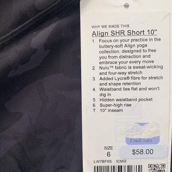 Lululemon Align Super High Rise Shorts 10" Incognito Camo Multi Grey - Picture 7 of 10